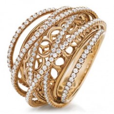 Exquisite Rose Gold and Diamond Lace Ring