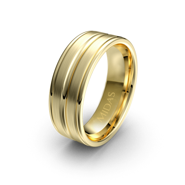 Broad Wedding Band with Polished Grooves (QF1332)