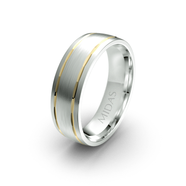 Traditional Wedding Band with Inlay Edges (QF1380)