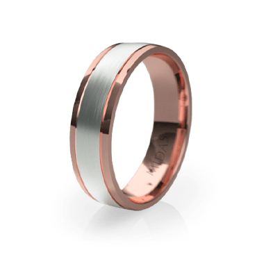 Brushed Ring with Polished Indents (QF1045)