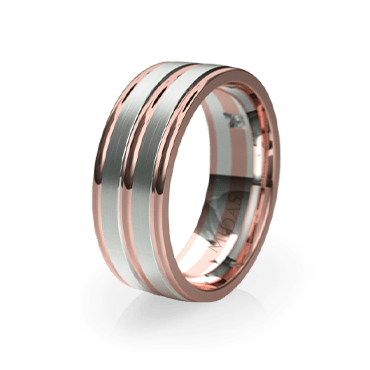 Lustrous Ringed Band with Diamond (QF1092D)
