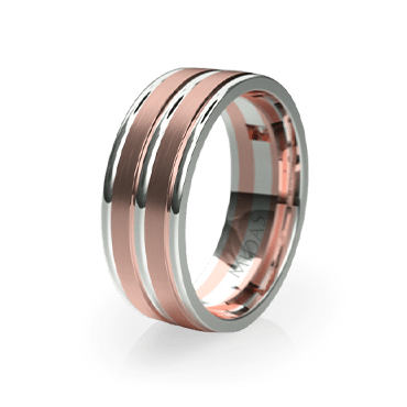 Lustrous Ringed Band with Diamond (QF1092D)