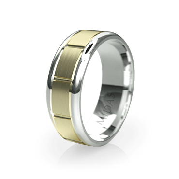 Duo Toned Ringed Band with Brushed Finish (QF1108)