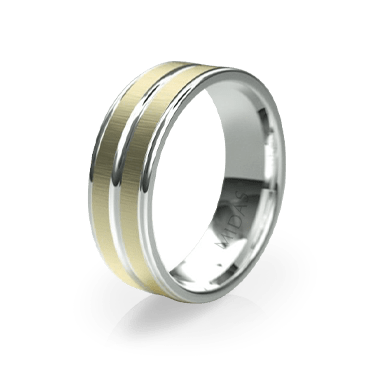 Broad Wedding Band with Polished Grooves (QF1332)