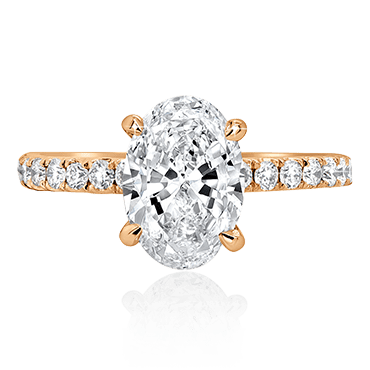 Oval Solitaire Brilliant Band Engagement Ring
