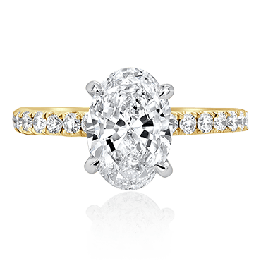 Oval Solitaire Brilliant Band Engagement Ring