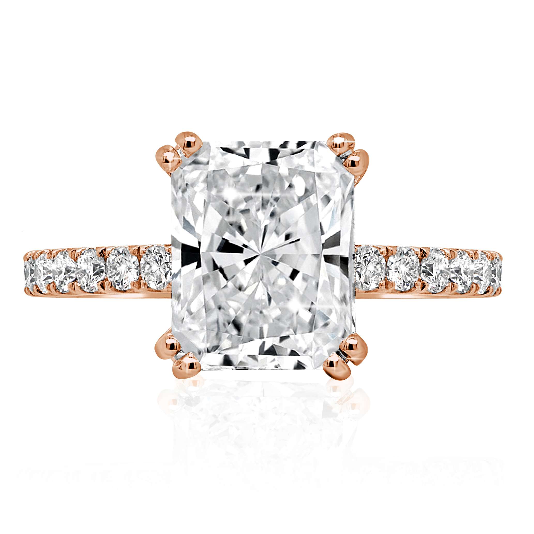 Radiant Cut with Diamond Band Engagement Ring