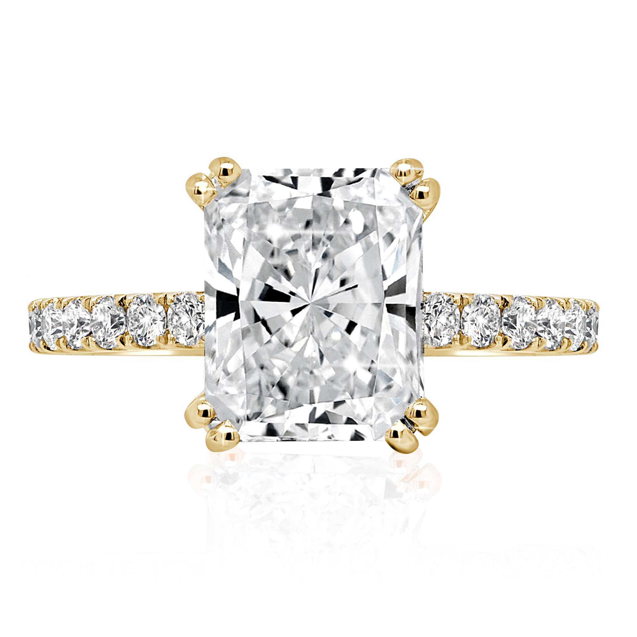 Radiant Cut with Diamond Band Engagement Ring