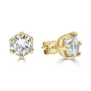 yellow gold diamond earrings
