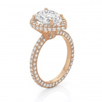 Rose Gold Pavé Pear Shaped Diamond Engagement Ring