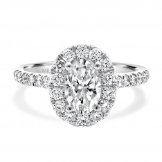 Oval Engagement with Round Brilliant Halo