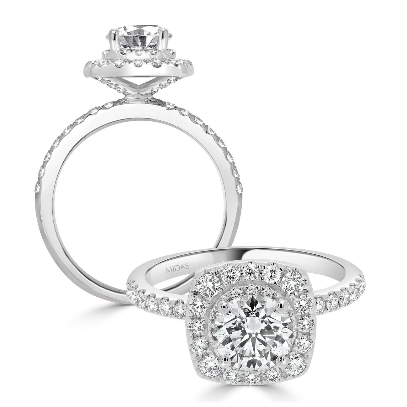 Double Halo Solitaire Engagement Ring
