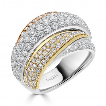 Three-toned Diamond Dress Ring