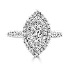 Marquise with Round Brilliant Double Halo