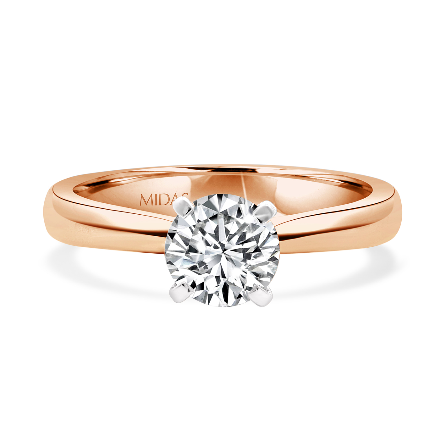 Brilliant Solitaire Engagement Ring with Square Claws