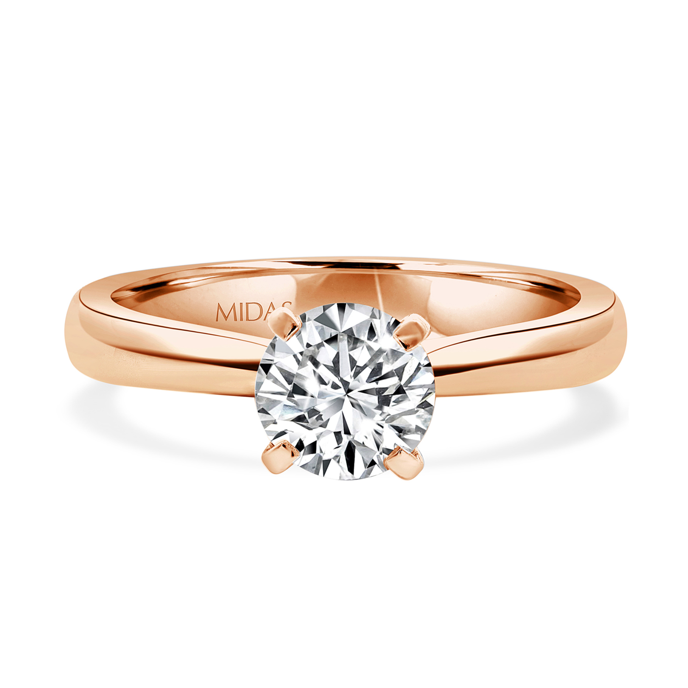 Brilliant Solitaire Engagement Ring with Square Claws